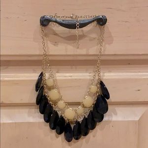 Statement Necklace - Black and Gold NWOT